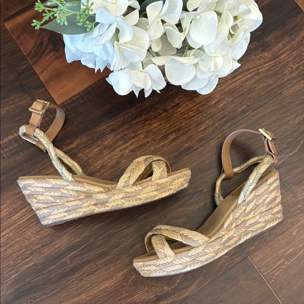 Tory Burch Espadrille Wedge Sandals with Ankle Strap